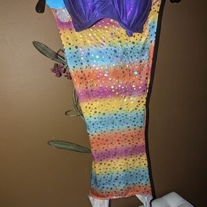 Colorful  4 piece Sequin Mermaid Costume